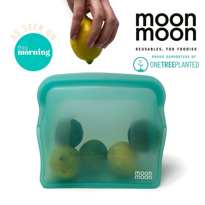 Moonmoon - Vente Sachet de conservation/film alimentaire - Sacs alimentaires en silicone réutilisables | Sacs de congélation XL Stand Up Aqua6