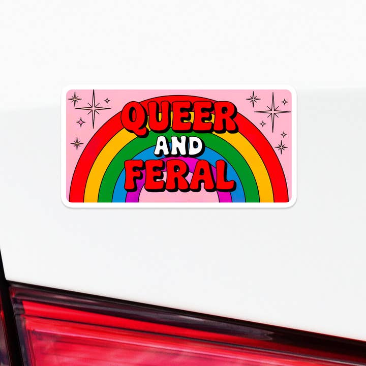 Sticker Bull - Wholesale Sticker - Queer And Feral LGBQTIA+ Vinyl Bumper Sticker2