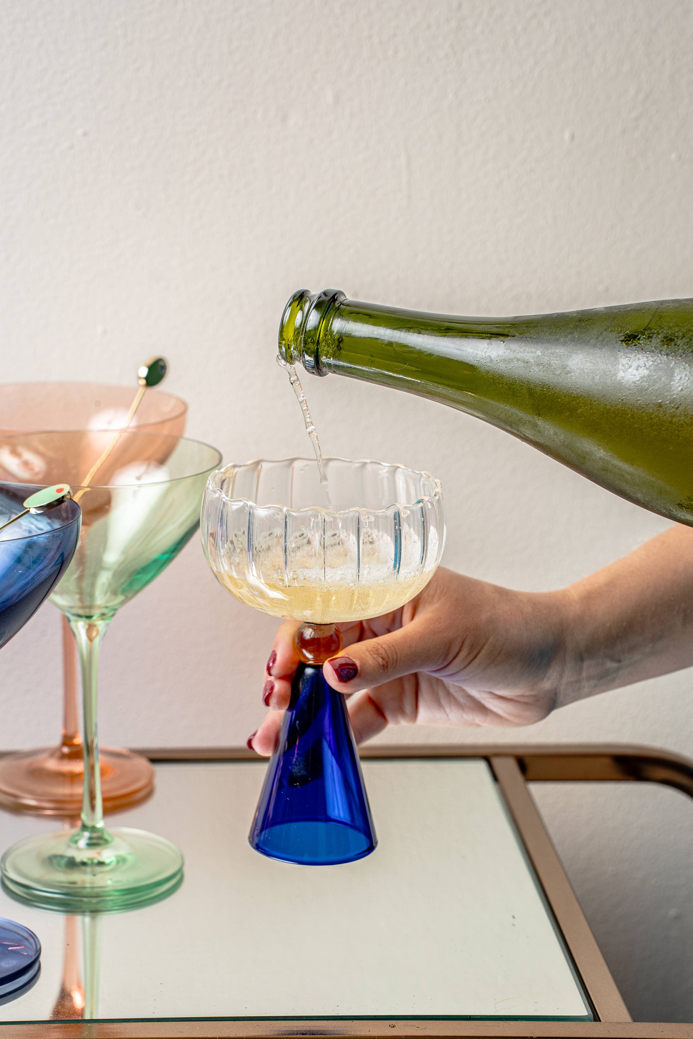 The Nosh Table – wholesale Cocktail/liquor glass – Navy Aperitivo Glasses (Set of 2)2