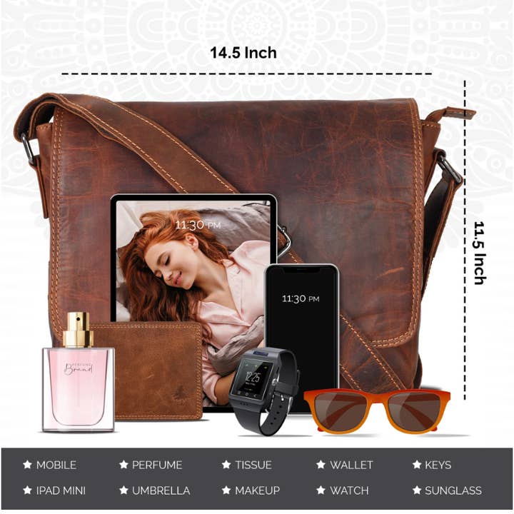 Greenwood Leather - Wholesale Messenger Bag - Unisex - Smart Messenger Steven Mini 11"-GW1134