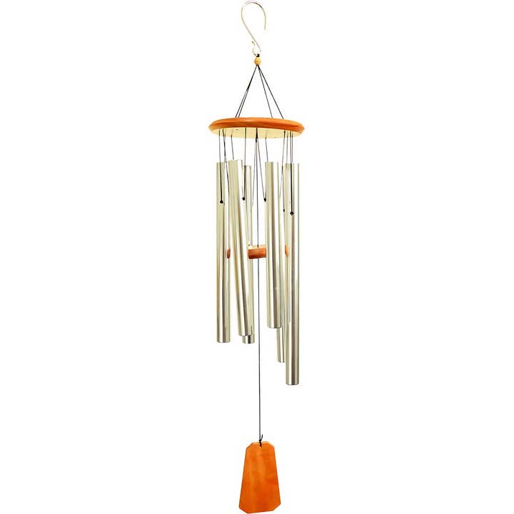 Wood & Metal Tuned Windchimes 45in - Silver (Each) for wholesale by Kheops International