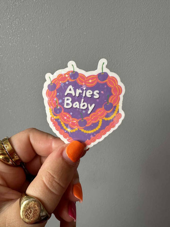 Aries Baby Star Sign Zodiac Astrology Vinyl Glitter Sticker for wholesale by Printicole