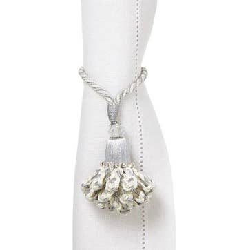 Mode Living - Wholesale Napkin Ring - Marbella Napkin Rings S/4 - Gray and White