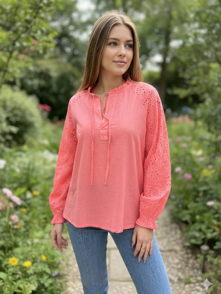 Puff sleeve blouse for wholesale by VICTORIA&ISAAC