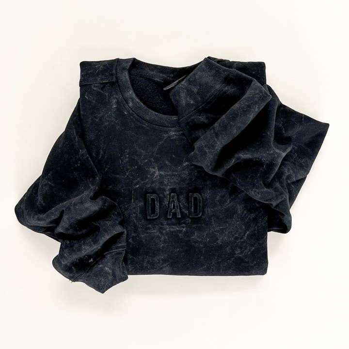 Dad Signature Crewneck - Acid Wash Black for wholesale by Merce and Company
