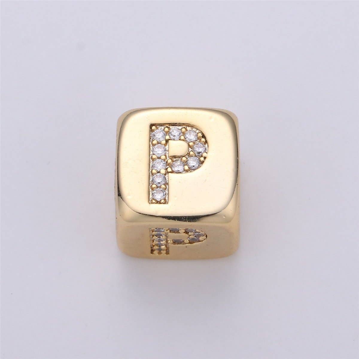 Aim Eternal - Wholesale Individual Charm/Pendant - 9x9mm Gold Initial Letter Beads, Alphabet Beads, Initial Beads, Alphabet Blocks Micro Pave Initial Block Charm for Bracelet Necklace Supply15