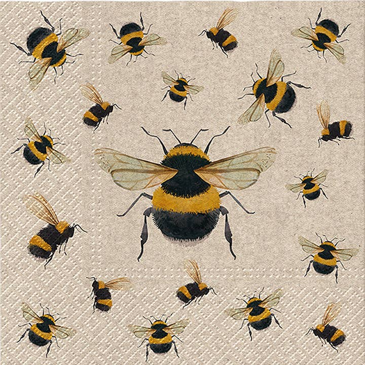 Large We Care Dancing Bees Napkins-20 Pack-4136 for wholesale by Abbott