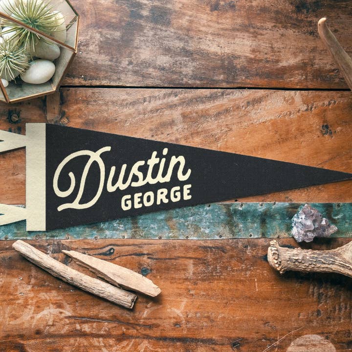 Benoit's Design Co. - Wholesale Sign - Custom Heritage Name Felt Pennant - Bold