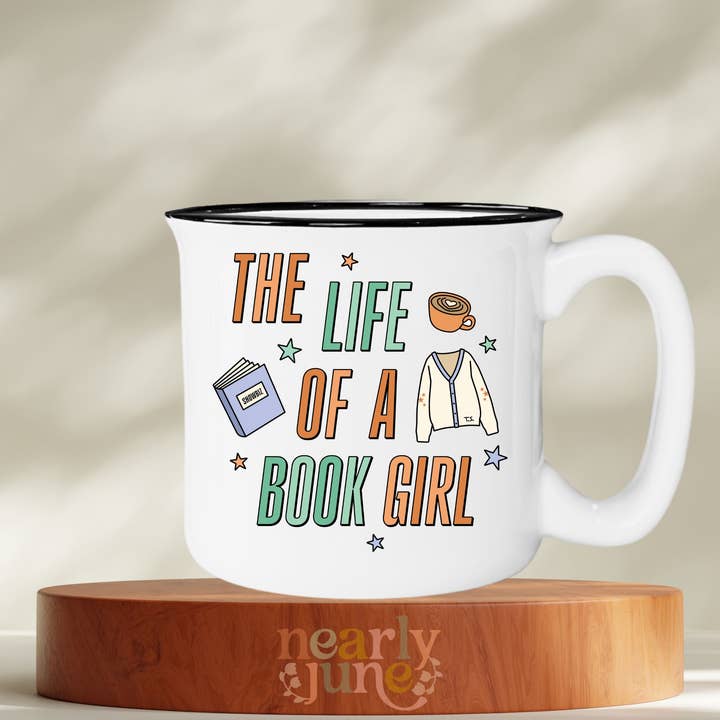 Taylor The Life of a Book Girl Campfire Mug for wholesale by Nearly June Design Co