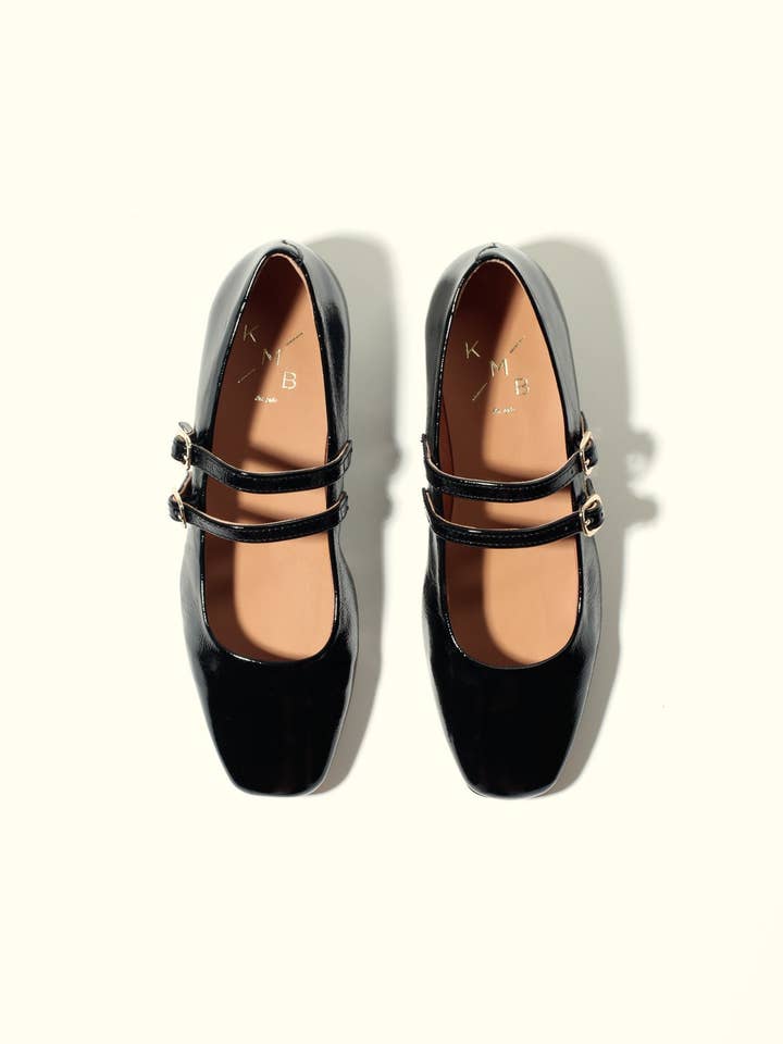 CANDY BLACKBERRY – Dobbeltremmet Mary Jane Ballet Flats for engroshandel hos KMB Shoes