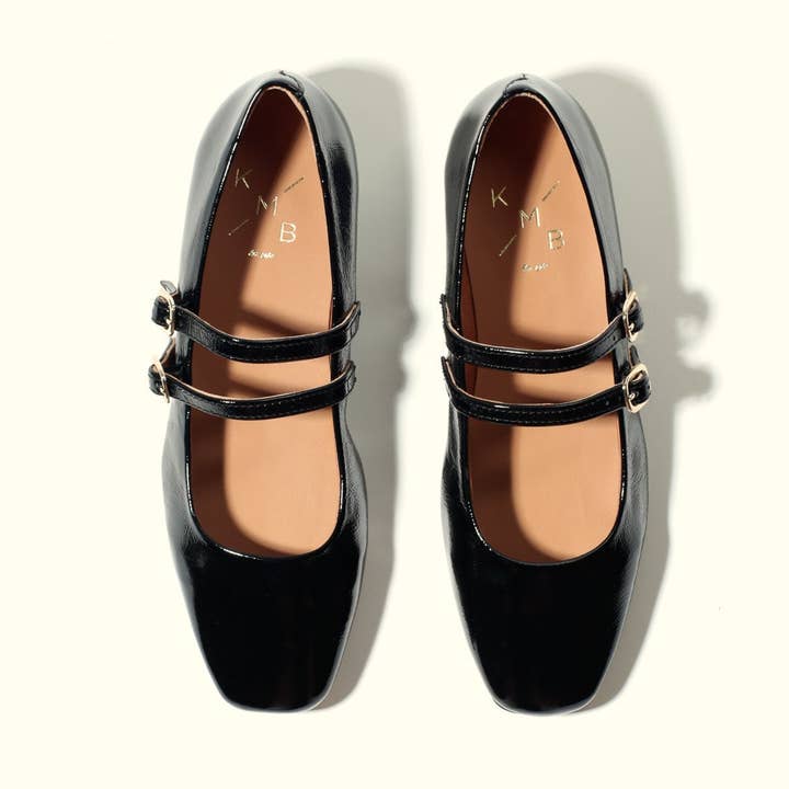 CANDY BLACKBERRY – Ballerines Mary Jane à double bride pour la vente par KMB Shoes