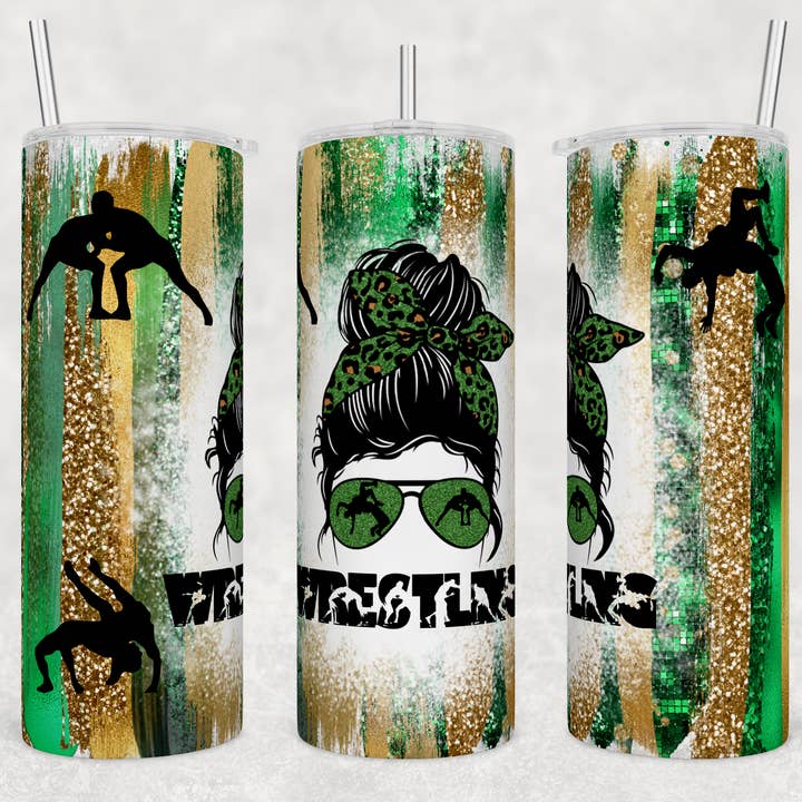 Brottning Guld Grön Brottning Glitter | Tumbler för wholesale av Designs by Robyn