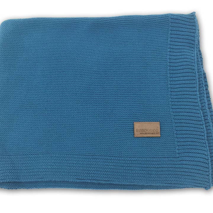 Knit Baby Blanket - Dark Teal for wholesale by Bambino Land
