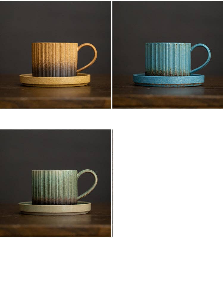 Gohobi （We cover U.S. import duties） - Wholesale Coffee Mug - Gohobi Japanese Style Ceramic Coffee Mug with Saucer Set 0077