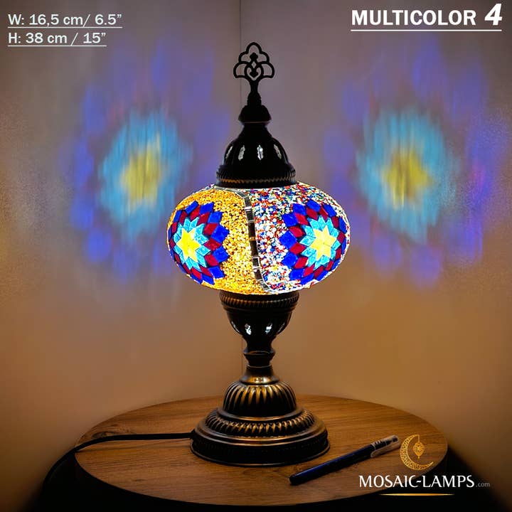 Mosaic Lamps - Wholesale Accent/Desk Lamp - 10+ Colors - Turkish Mosaic Large Globe Table Lamp, Marrakec39