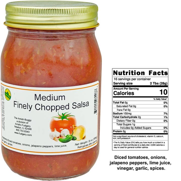 Arndt's Fudgery LLC - Wholesale Salsa - Amish Fresh Made Salsa 16 oz. Jar19