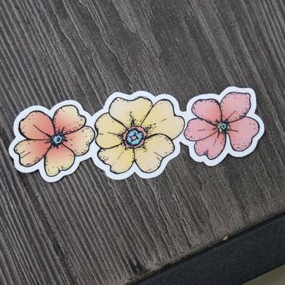 Adesivo Vinile Divertente Tre Fiori per la vendita all'ingrosso da parte di Roam Wild Designs