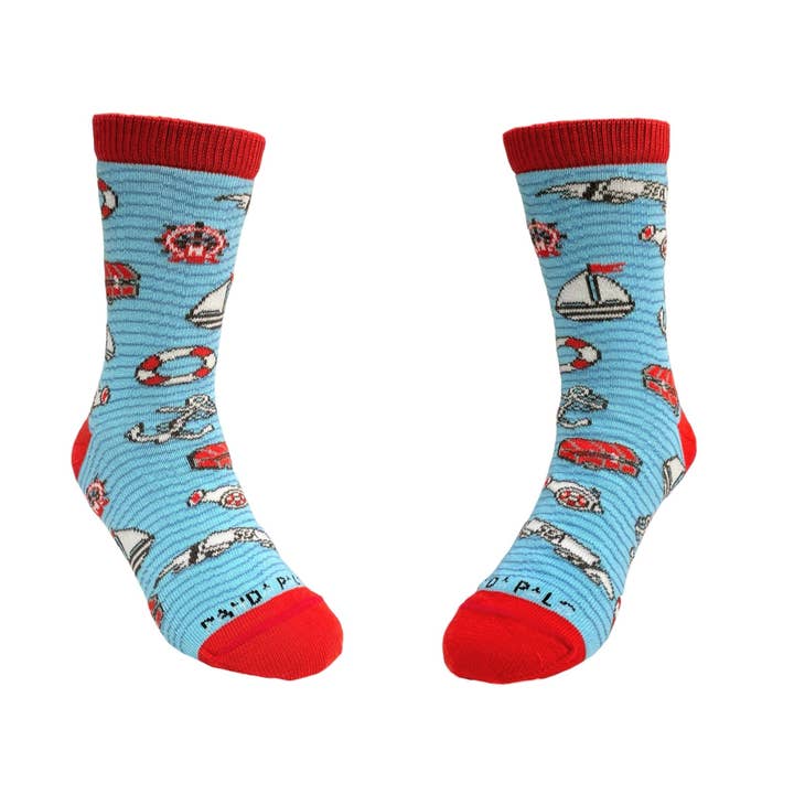 Chaussettes Sea Adventure (deux couleurs) - Chaussettes pour enfants (3-7 ans) pour la vente par Sock Panda
