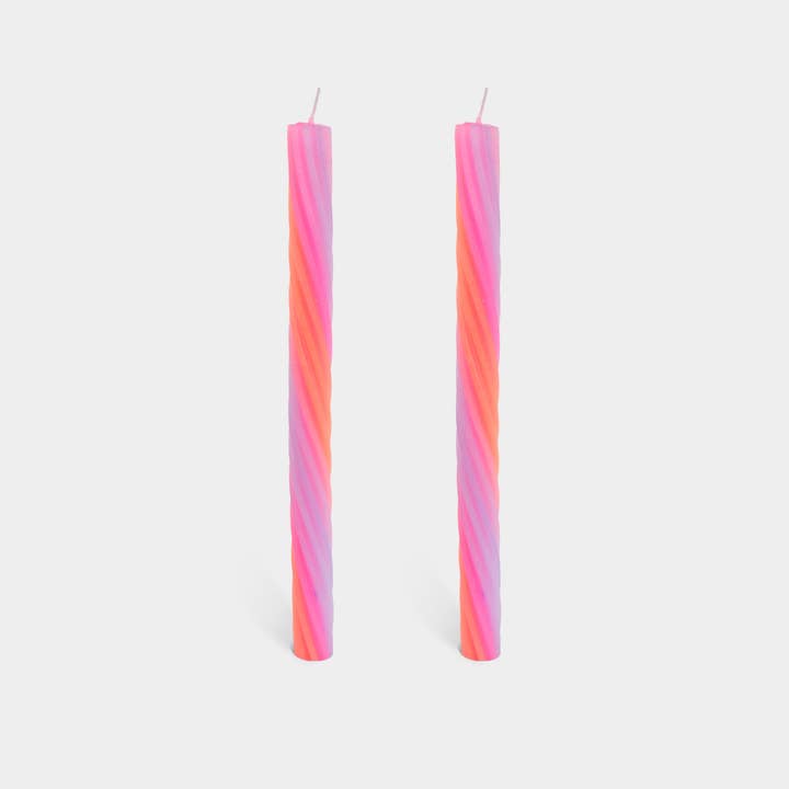 54 Celsius - Wholesale Tapered Candle/Candlestick - Rope Candles - Orange (2 Pack) - 11" Vibrant Taper Candles