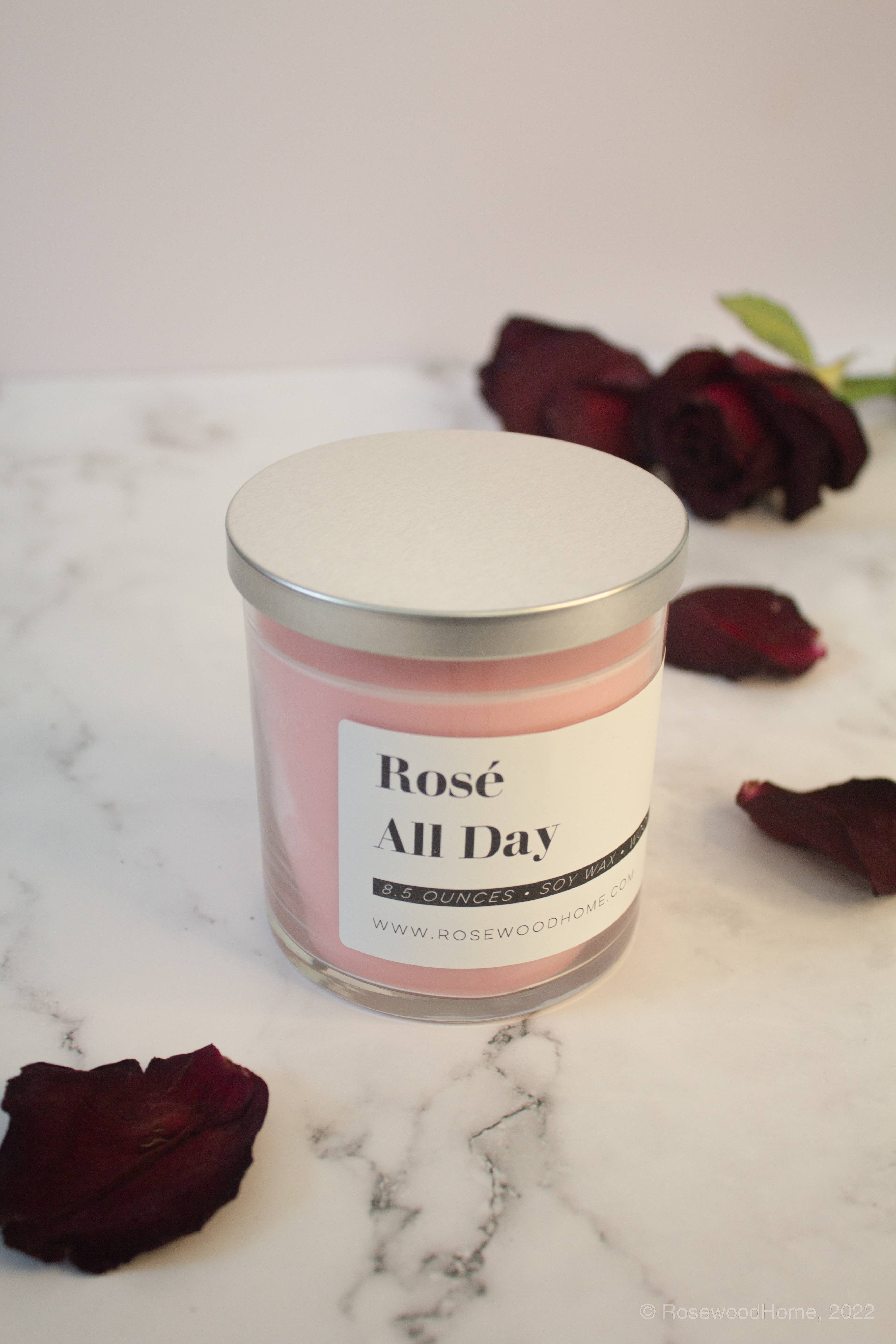 Rosewood Home - Wholesale Jar/Filled Candle - Rosé All Day Candle - 8oz2