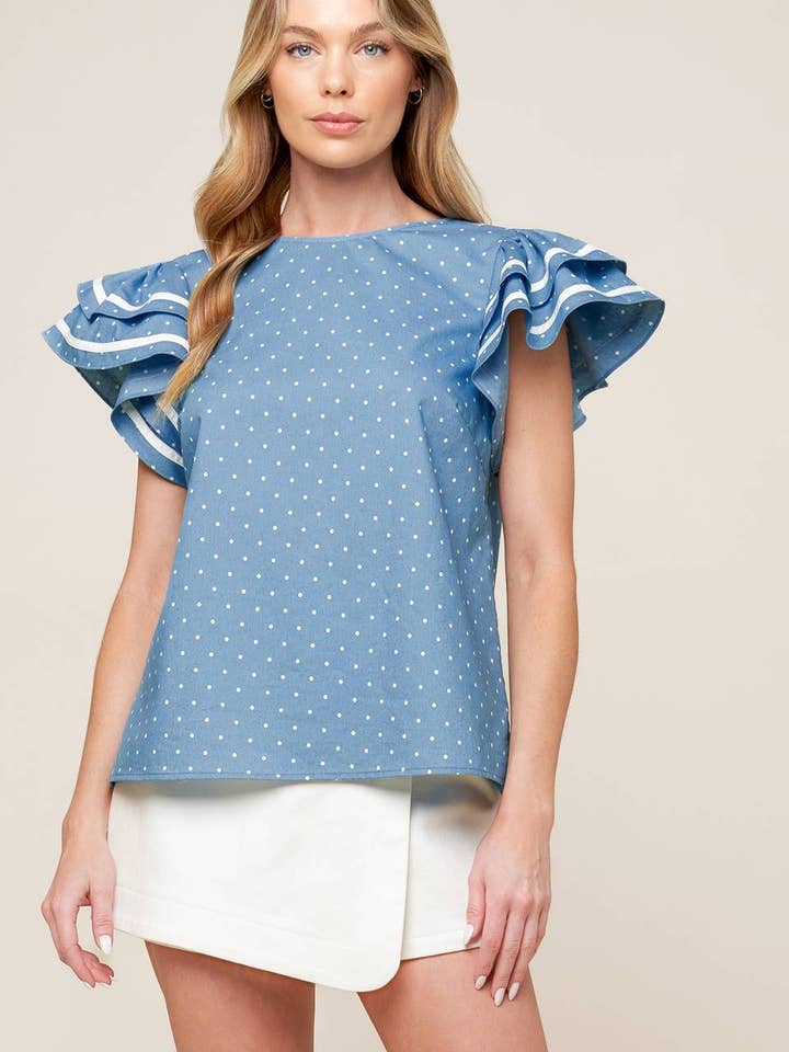 Un top stampato in tessuto - IT13612 per la vendita all'ingrosso da parte di FLYING TOMATO