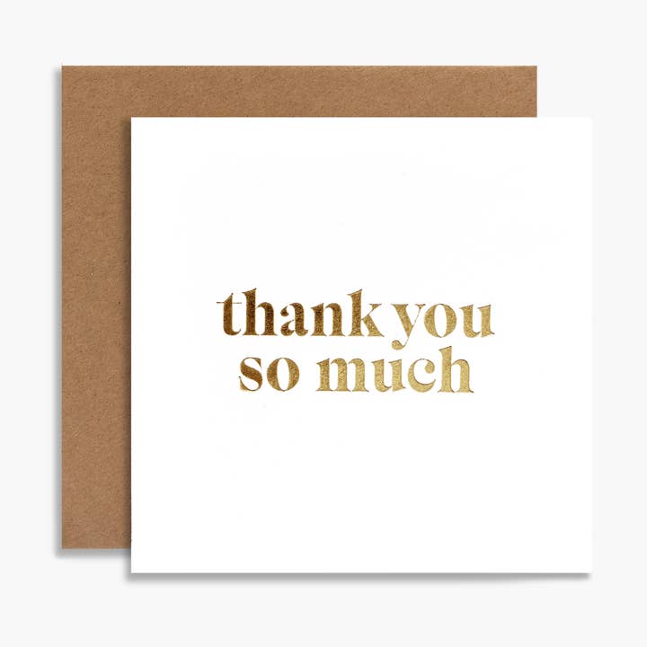 Thank You So Much Gold Foil Gift Enclosure Card for wholesale by Souvenir Stationery