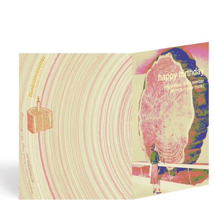 Pictrix Design - Wholesale Thank You Card - "Dendrochronology" A2 birthday card (woman)2