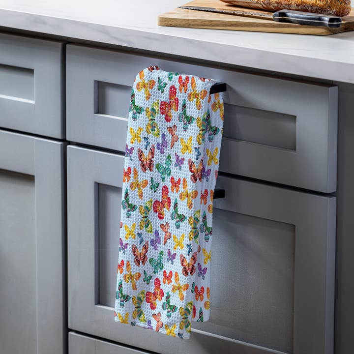 Butterfly Toile Quick Dry Kitchen Towel, 18" x 30" for wholesale by Evergreen Enterprises