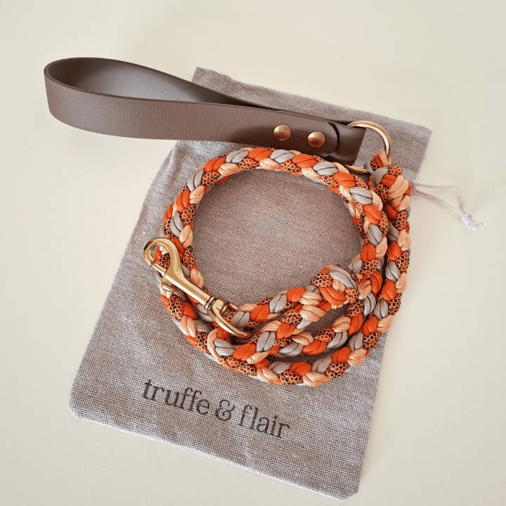 Truffe & Flair - Wholesale Pet Leash - Dog - Braided dog leash - Biothane/Paracord - Orange5