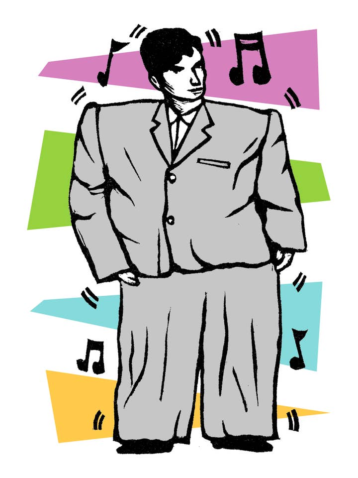 David Byrne Big Suit Talking Heads (8.5 x 11") color print for wholesale by Pixel Palmer