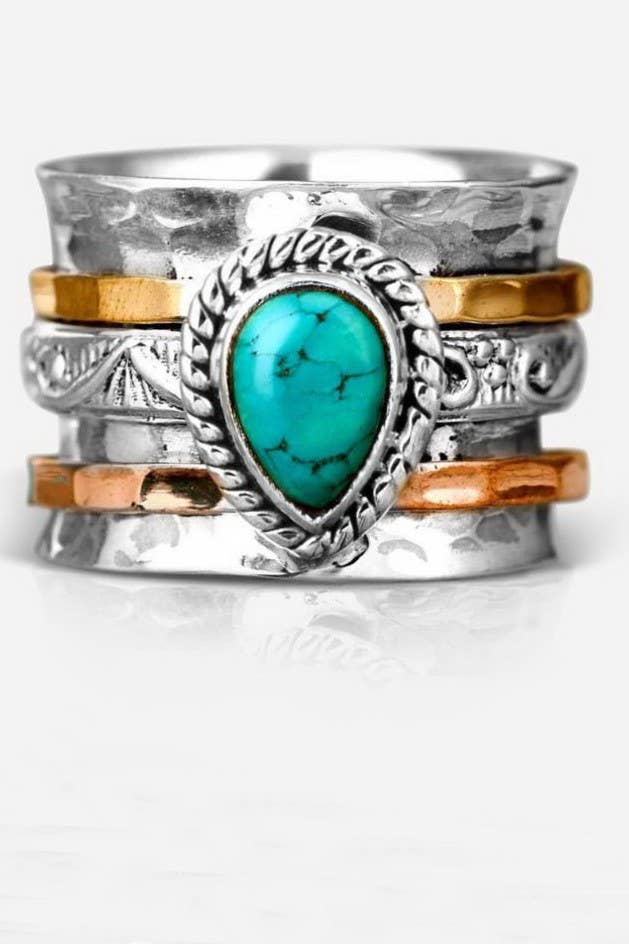 TURQ Teardrop Natural Stone Ring | 40R116 for wholesale on Faire5