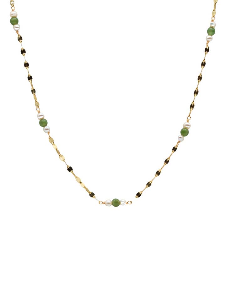 Collier en perles de jade et perles d'eau douce Elena pour la vente par seree