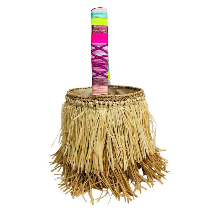 Isabella Fuzzy Straw Bag for wholesale by LE POM POM