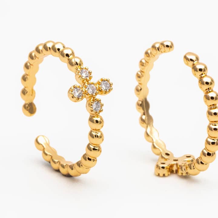 birdie ring | gold cross ring | gold plated for wholesale by Bella Rey jewelry