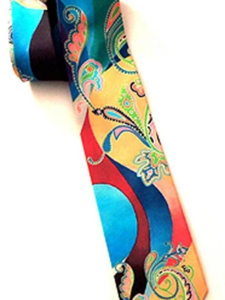 Gravata de seda Pangborn Sahara Teal por atacado de Pangborn Collection