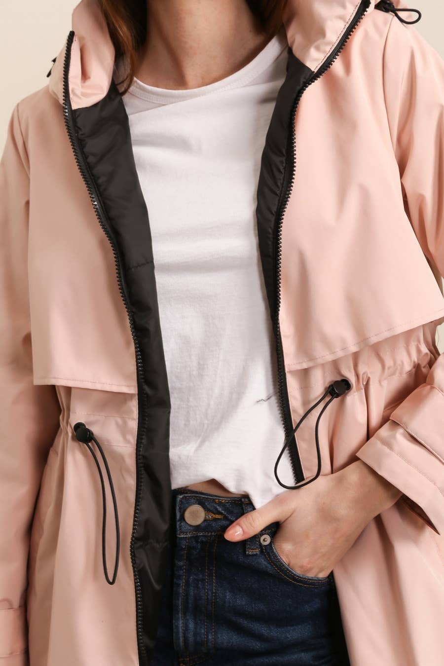 Attrait Paris - Vendita all'ingrosso Impermeabile - Donna - Giacca lunga impermeabile con cappuccio9