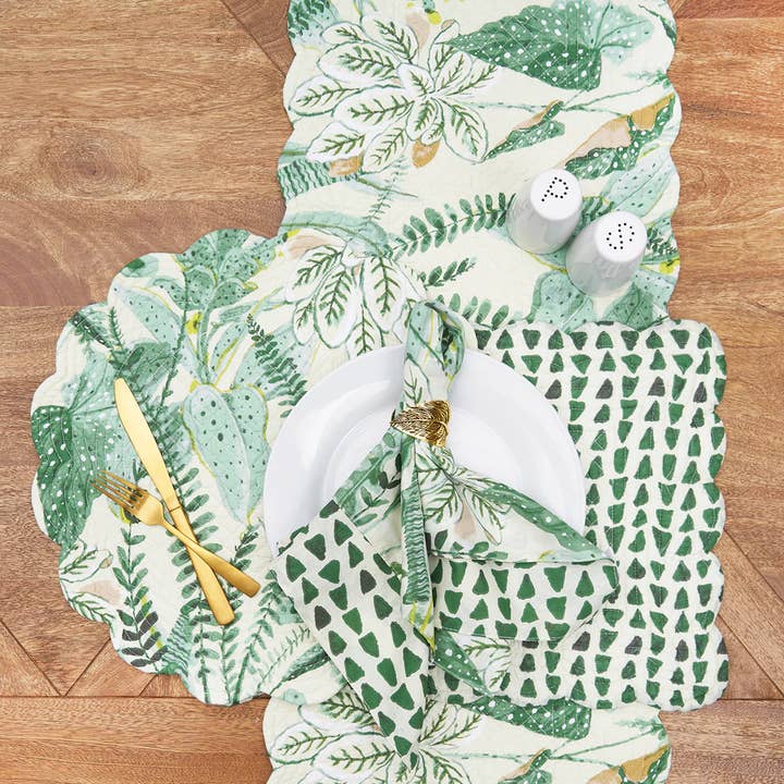 C&F Home - Wholesale Dinner & Cloth Napkin - Parson Tropical Leaves Napkin2