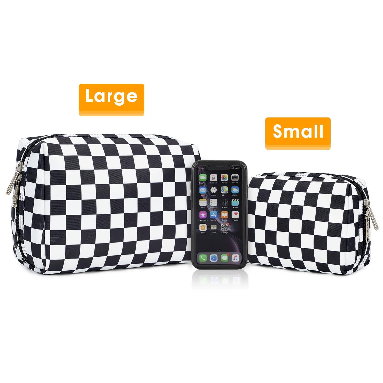 wandf - Wholesale Makeup/Cosmetic Bag - Checkered Makeup Bag Travel Cosmetic Bag Organizer Toiletry13