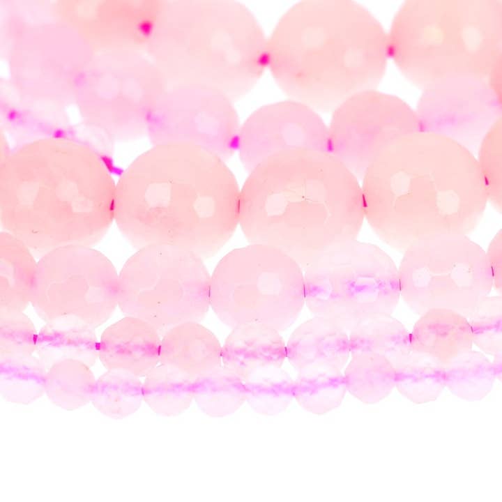 Faceted Rose Quartz Beads for wholesale by Artisans de Madagascar