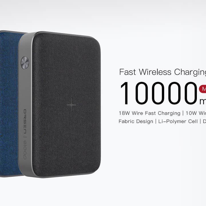 Azul Banco de energía inalámbrico ORSEN EW35, PD 18W, 10000mAh, 10W, negro de venta al por mayor en Faire1