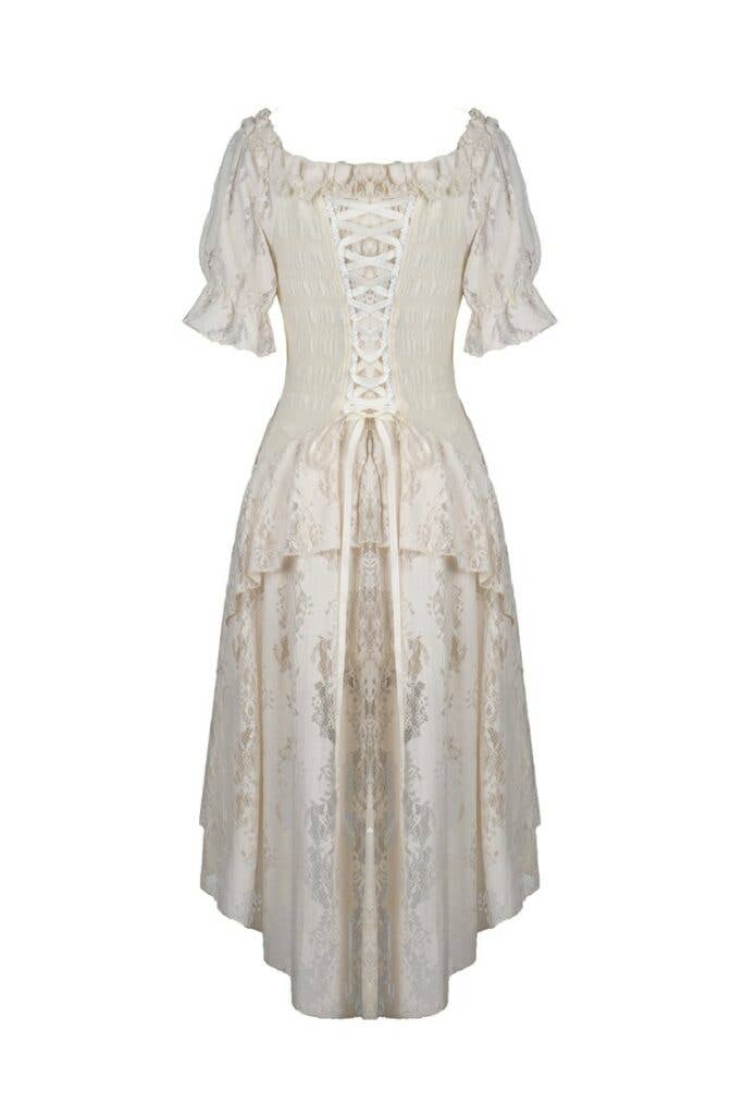 Ivory DW358 - Overlay Lace Hi Lo steampunk dress for wholesale on Faire3