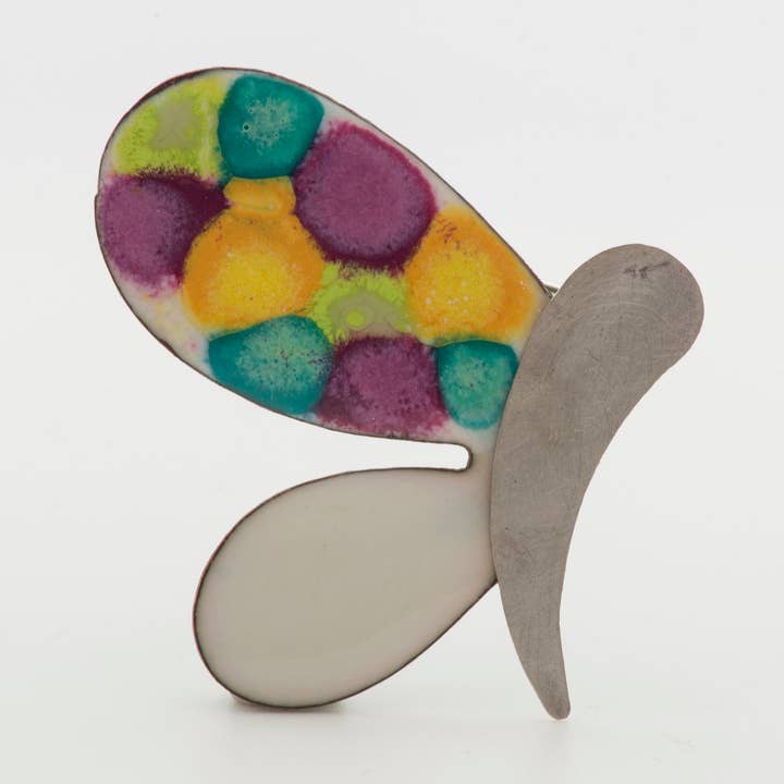 White Butterfly Pin for wholesale by ELZA PEREIRA