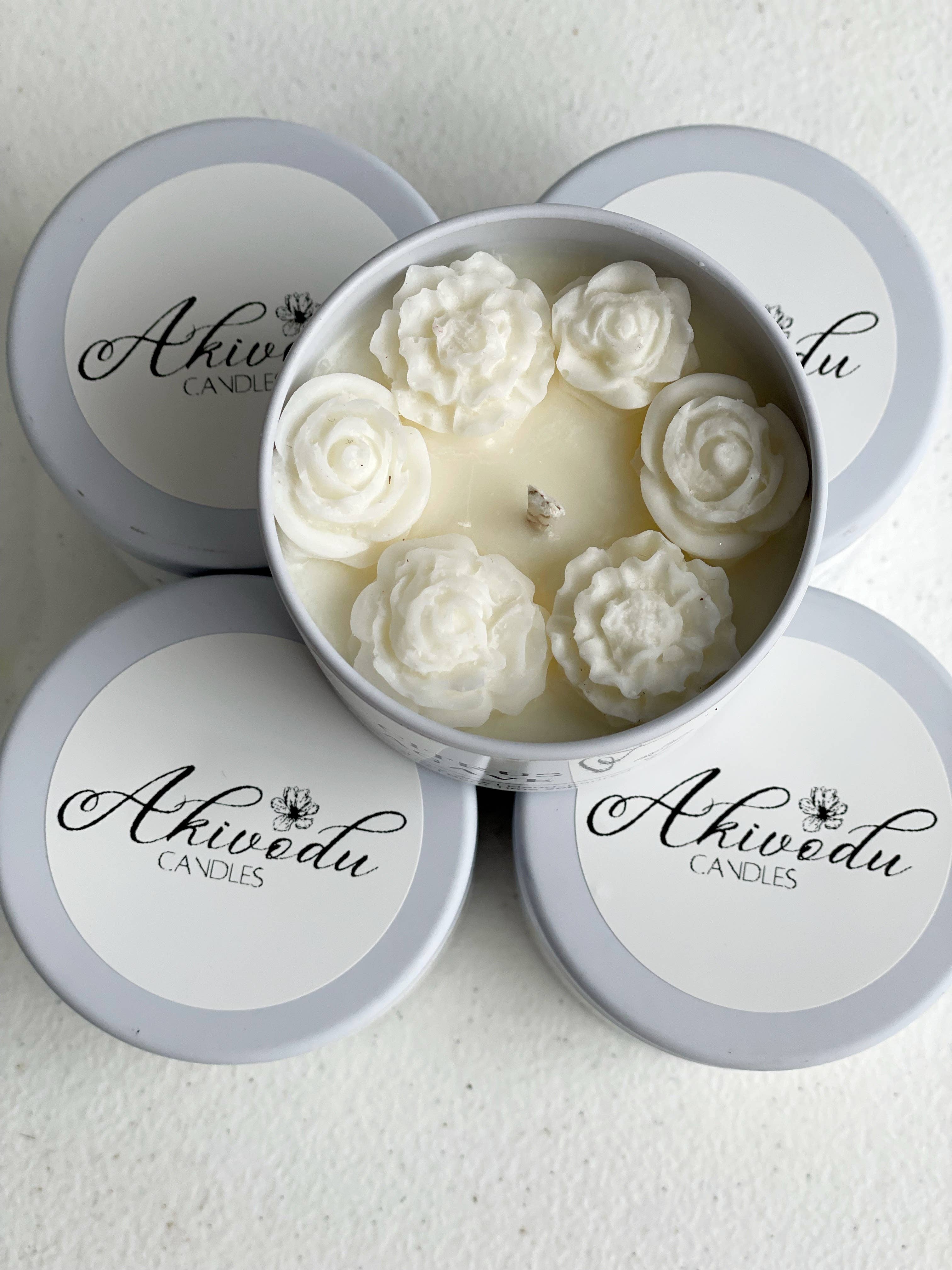 Akivodu Candles - Wholesale Jar/Filled Candle - Bohemian Rose Candle 4 oz - Multiple Scents6