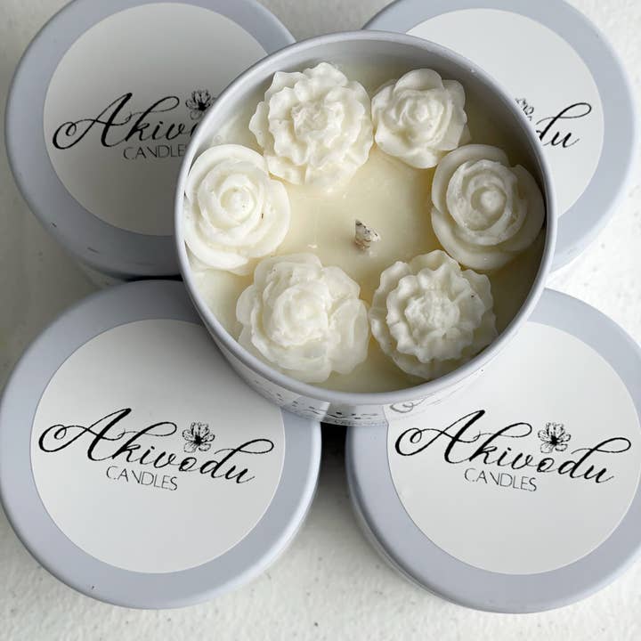 Akivodu Candles - Wholesale Jar/Filled Candle - Bohemian Rose Candle 4 oz - Multiple Scents6
