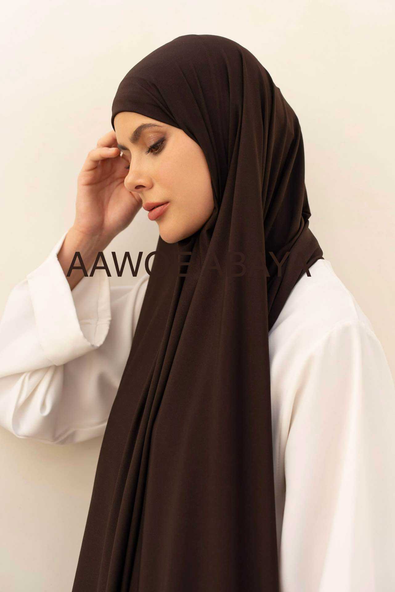 Aawoe Abaya - Wholesale Hijab - Women's - Jersey Rectangle Hijab with Tie - 70x200 cm - 24842