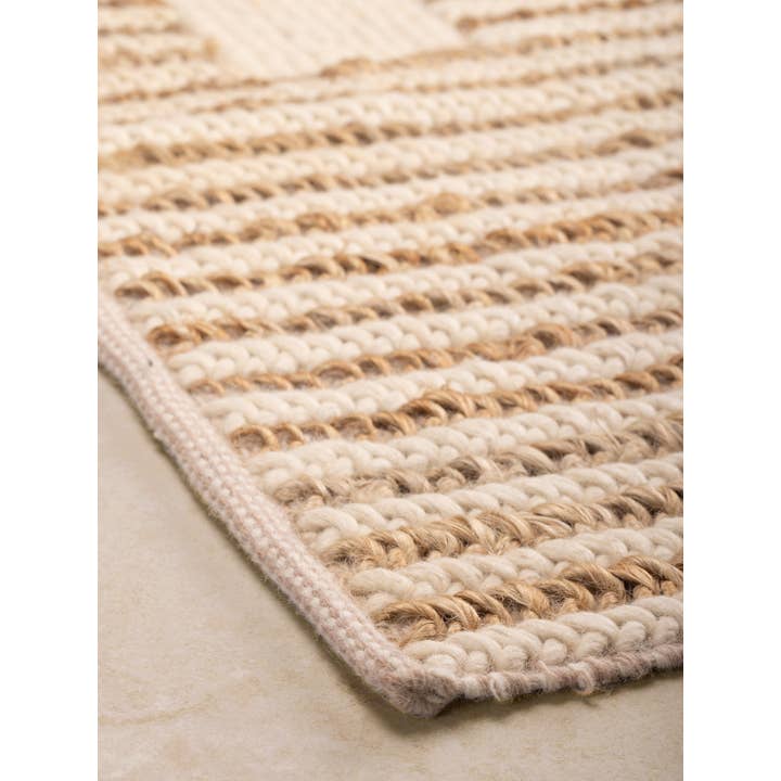 GAURI KOHLI - Wholesale Area Rug - Zanzibar Textured Neutral Flat-Weave Area Rug · 5′×8′3