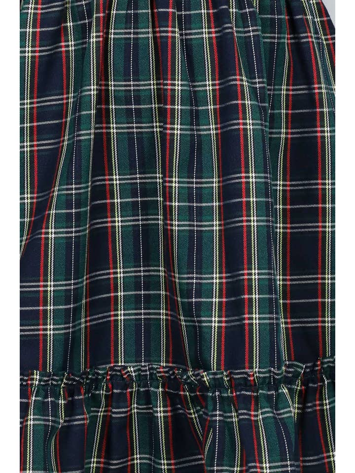 Vine & Love - Wholesale Blouse - Women's - V-Back 2 Bow Accent Feminine Plaid Blouse Top VT82621A23