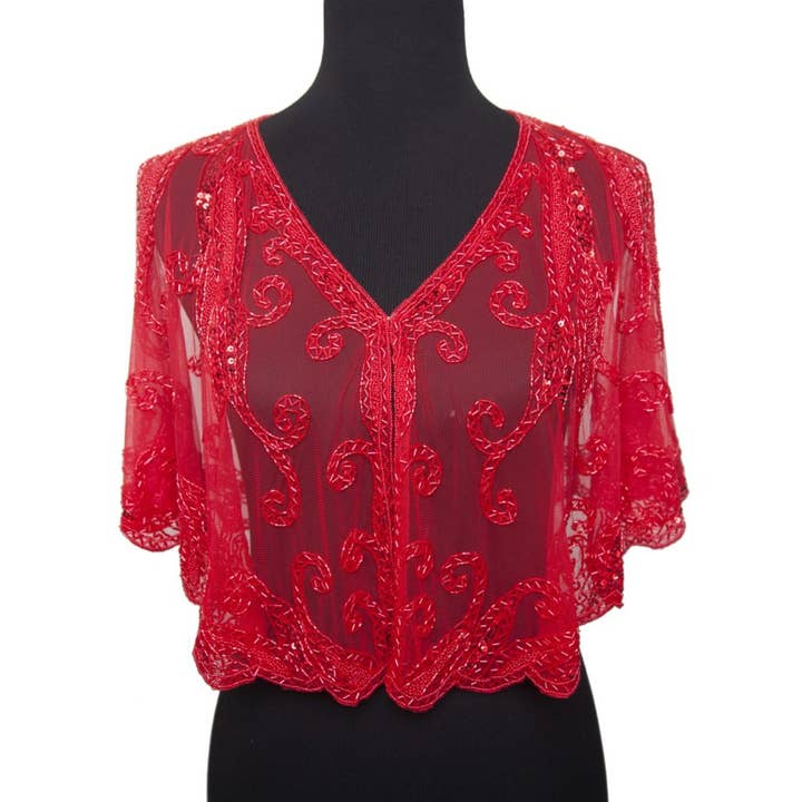 Western Fashion - Wholesale Cape - Women's - 8906 - Beaded Flapper Cape21