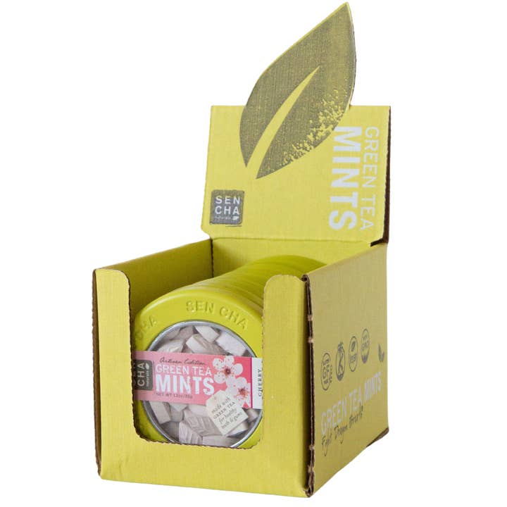 Sencha Naturals - Wholesale Mints - 6pk Green Tea Mints Canisters - Cherry Blossom Flavor