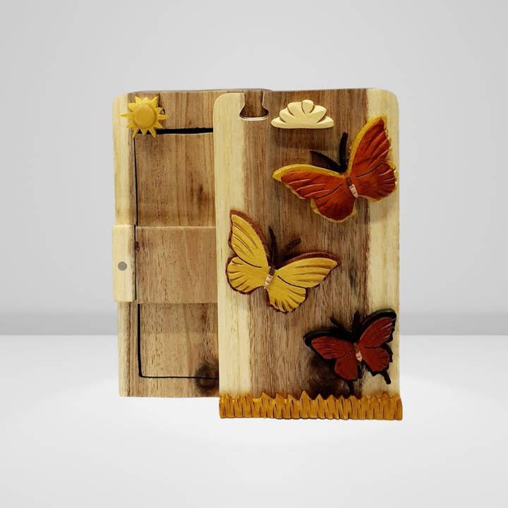 Karving Studio – wholesale Decorative box – Butterflies are Free - Hand Carved Gift Box